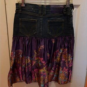 Dolce & Gabbana Denim and Purple Paisley Skirt vintage fashion